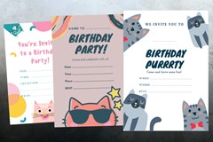 Download & print your own purrr-fect cat themed party invitations!